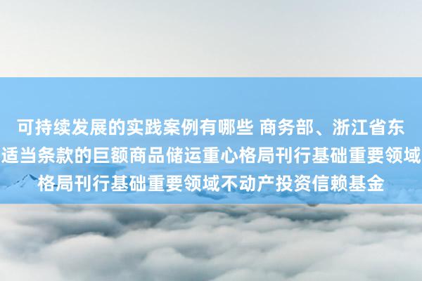 可持续发展的实践案例有哪些 商务部、浙江省东说念主民政府：复古适当条款的巨额商品储运重心格局刊行基础重要领域不动产投资信赖基金