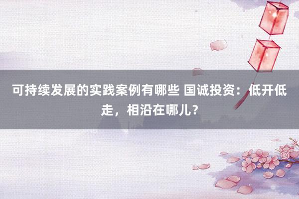 可持续发展的实践案例有哪些 国诚投资：低开低走，相沿在哪儿？