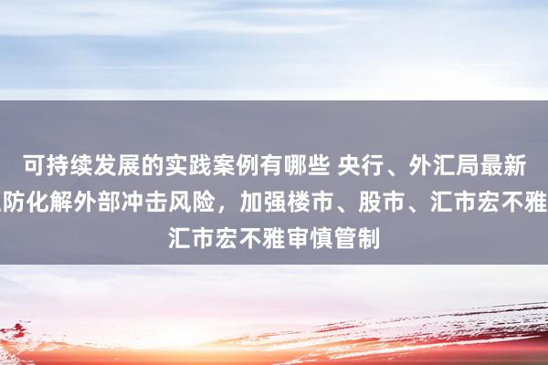 可持续发展的实践案例有哪些 央行、外汇局最新定调：驻防化解外部冲击风险，加强楼市、股市、汇市宏不雅审慎管制