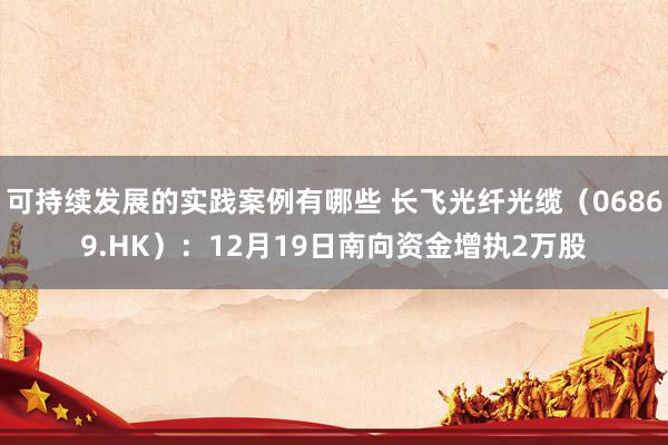 可持续发展的实践案例有哪些 长飞光纤光缆（06869.HK）：12月19日南向资金增执2万股